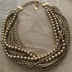 CAROLEE Vintage Gold Tone Multi Strand Bead Necklace